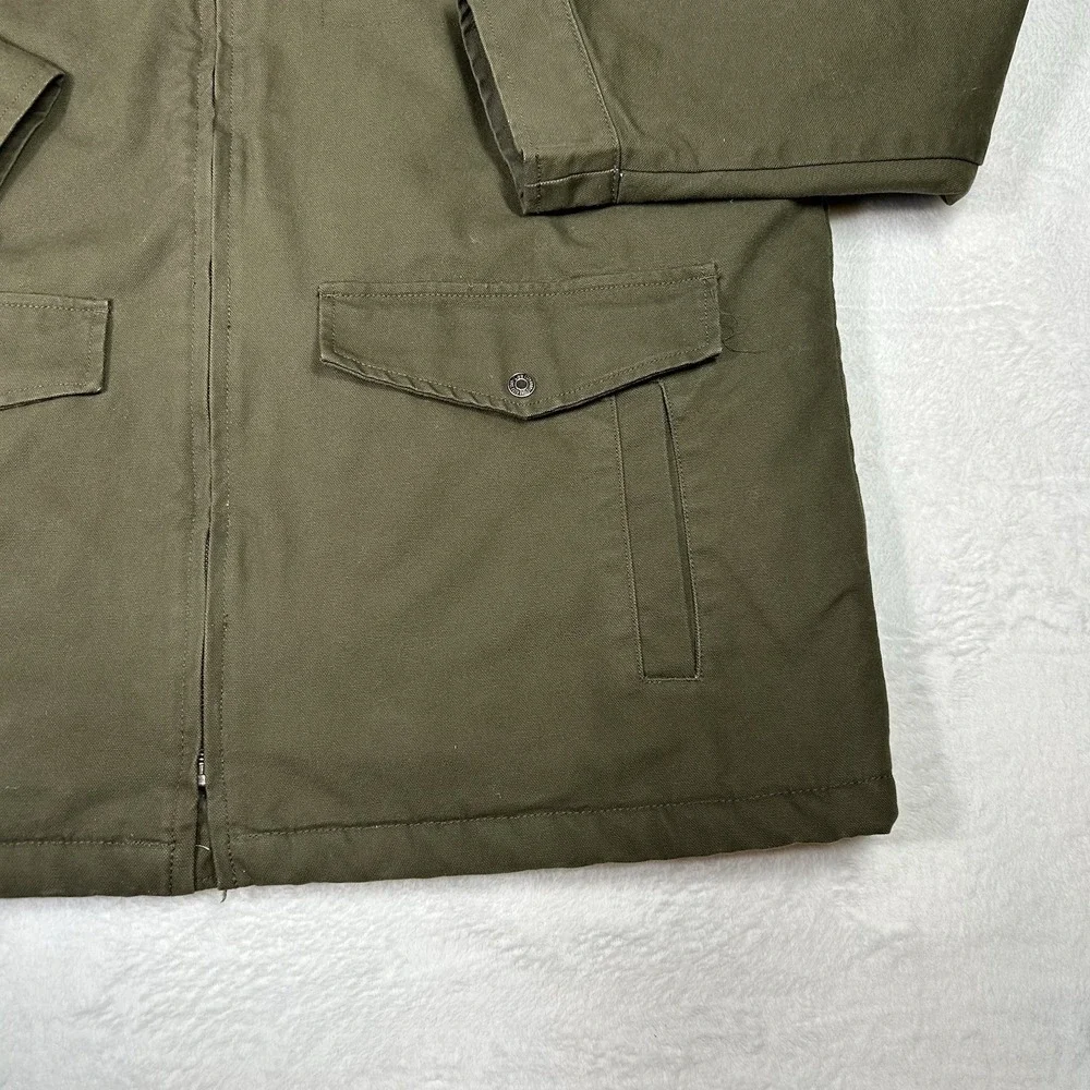 Lee Jacket Mens XL Olive Green Sherpa Chore Field‎ Canvas Full-Zip Warm Gorpcore